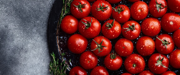 Jitomate rojo fresco, alimento orgánico, agricultura, alimentación y nutrición - obrazy, fototapety, plakaty