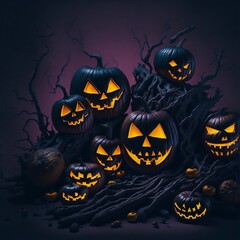 Halloween Still Life Colorful Background