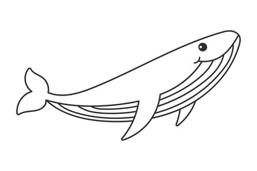 Obraz premium Coloring whale. Line vector illustration.