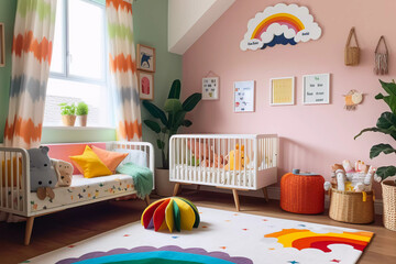 Chambre de bébé colorée. Photo générée par IA