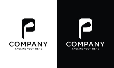 letter icon logo P for Golf logo design vector template