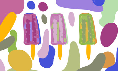 Vector illustration of summer dessert delicious ice cream isolated.