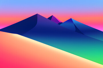 Abstract geometric illustration of mountainous landscape. Generative AI