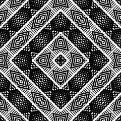  Background with abstract shapes. Black and white texture. Seamless monochrome repeating pattern  for decor, fabric, cloth. 