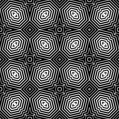 Obraz premium Background with abstract shapes. Black and white texture. Seamless monochrome repeating pattern for decor, fabric, cloth. 