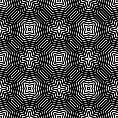  Background with abstract shapes. Black and white texture. Seamless monochrome repeating pattern  for decor, fabric, cloth. 