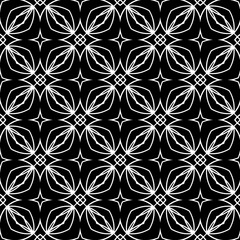  Background with abstract shapes. Black and white texture. Seamless monochrome repeating pattern  for decor, fabric, cloth. 