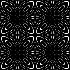 Vector pattern with symmetrical elements . Modern stylish abstract texture. Repeating geometric tiles from striped elements. Black and white pattern.