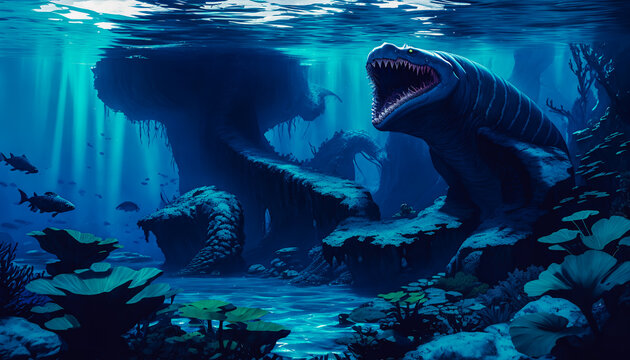 Exploring the Abyss: Unveiling the Mysterious Shadows of the Deep Sea, Generative AI.