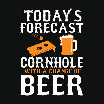 Cornhole Funny Forcast Bean Bag and Beer Tailgate