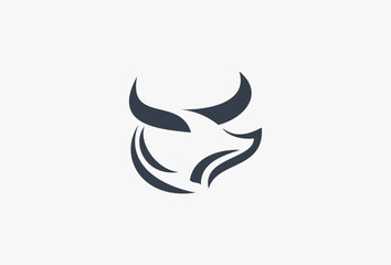Fototapeta na wymiar simple Bull head, Buffalo head vector logo concept, illustration, Taurus head logo