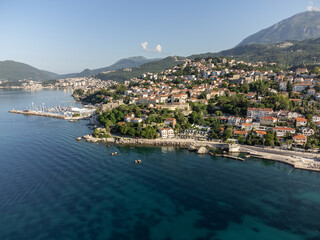 A beautiful view of the sea coast, the mountains are an ideal place for summer vacation. Adriatic...