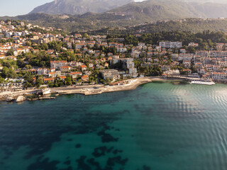 A beautiful view of the sea coast, the mountains are an ideal place for summer vacation. Adriatic...