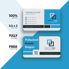 Modern business card template design and round business card