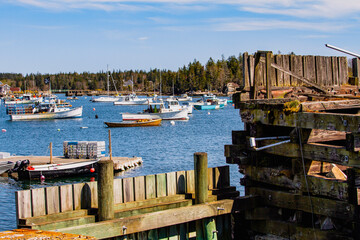 boats in the port in Vinalhaven, Maine