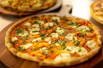 Close up Brazilian Margherita Pizza