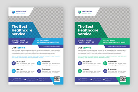 Creative Medical healthcare flyer template	