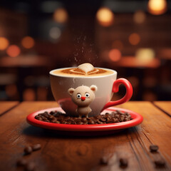 cup of coffee with beans