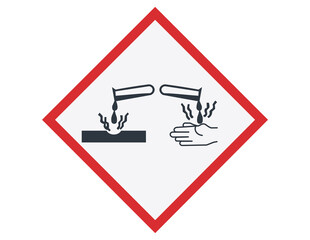 Isolated Corrosive Hazard Symbol. 