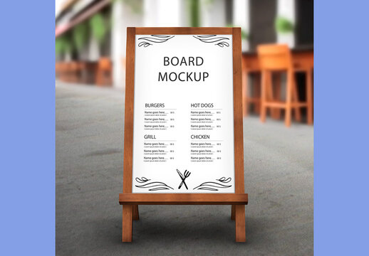 Restaurant Menu Board Mockup