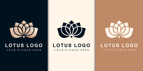 Fototapeta na wymiar Lotus luxury logo template. Vector illustration.
