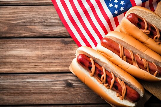4th of july Hot dogs, American Independence day recipes, Generative AI