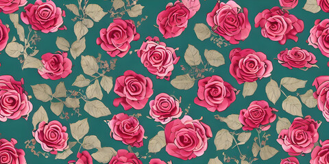 seamless flower design with digital texture