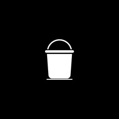 Bucket icon  isolated on black background