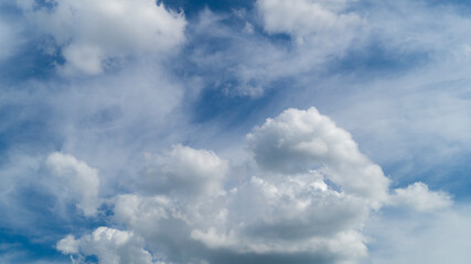 Clouds in the sky. Fluffy white clouds. The sky on a sunny day