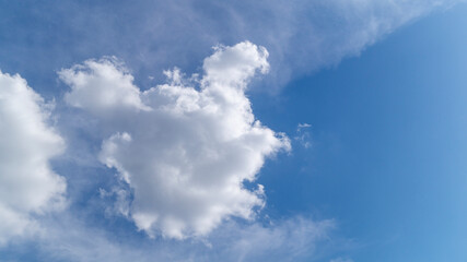 Clouds in the sky. Fluffy white clouds. The sky on a sunny day
