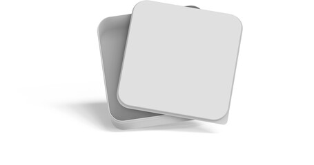 White Blank Lunchbox Sandwich Box Template 3D Rendering