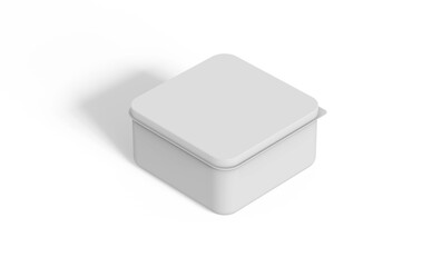 White Blank Lunchbox Sandwich Box Template 3D Rendering