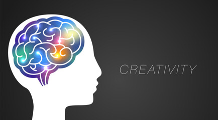 Human head silhouette with brain mental health psycho therapy, bipolar concept, therapist and patient, sign symbol vector illustration