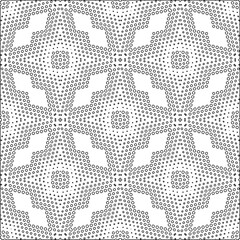 Vector pattern with symmetrical elements . Modern stylish abstract texture. Repeating geometric tiles from striped elements. Black and white pattern.