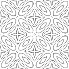 Vector pattern with symmetrical elements . Modern stylish abstract texture. Repeating geometric tiles from striped elements. Black and white pattern.