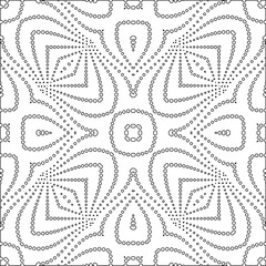Vector pattern with symmetrical elements . Modern stylish abstract texture. Repeating geometric tiles from striped elements. Black and white pattern.