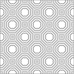 Vector pattern with symmetrical elements . Modern stylish abstract texture. Repeating geometric tiles from striped elements. Black and white pattern.