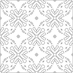 Vector pattern with symmetrical elements . Modern stylish abstract texture. Repeating geometric tiles from striped elements. Black and white pattern.