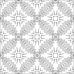 Vector pattern with symmetrical elements . Modern stylish abstract texture. Repeating geometric tiles from striped elements. Black and white pattern.