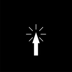 Click icon isolated on black background. 