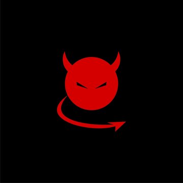 Demonic red elements for the photo decoration icon isolated on black background
