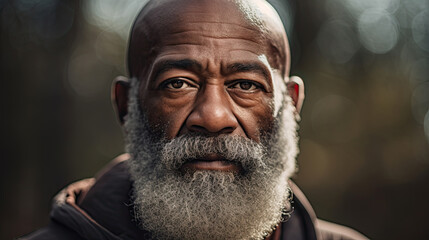 Mature fit African American man.