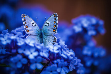 An intricate macro photograph of a delicate butterfly perched on a flower, capturing the beauty and fragility of nature's smallest creatures