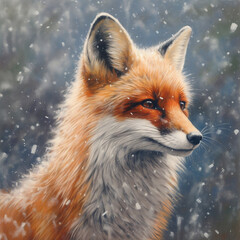 Obraz premium red fox in the snow