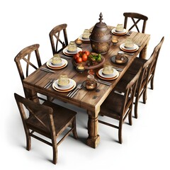 tea set on the table