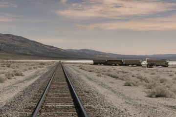 Train in Kern county landscape