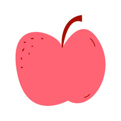 Simple Pink Apple in flat style