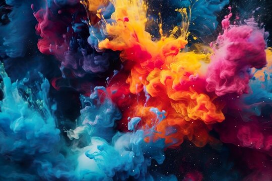 AI generated abstract background with colorful smoke © Mark Holmes