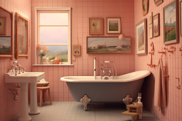 Fototapeta na wymiar Bathroom with tub