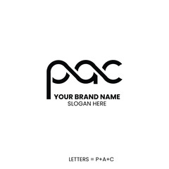 Creative letter p+a+c logo design and Vector Illustration